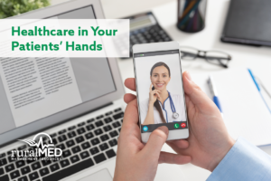 Provider doing a telehealth visit on a mobile phone